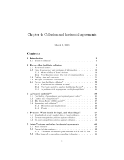 Chapter 4: Collusion and horizontal agreements
