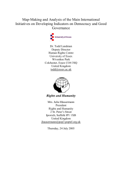 Map-Making and Analysis of the Main International Initiatives on