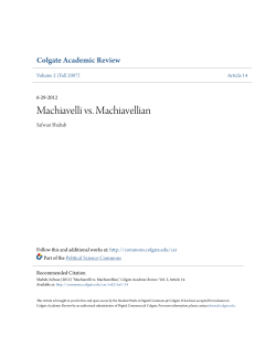 Machiavelli vs. Machiavellian