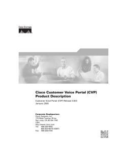 Cisco Customer Voice Portal (CVP) Release 3.0(0) Product