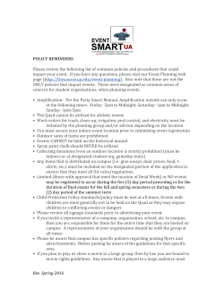 Rev. Spring 2016 POLICY REMINDERS Please review the following