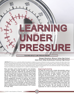 Learning Under Pressure: Teaching Boyle`s Law through Inquiry