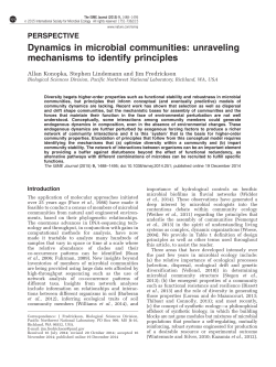 Dynamics in microbial communities: unraveling