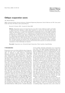 Oblique evaporation waves