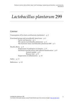 Lactobacillus plantarum 299v and Lactobacillus plantarum 299