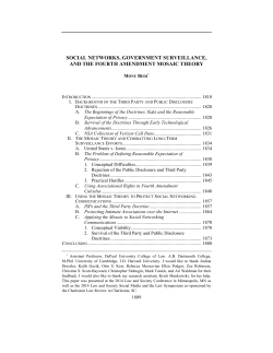 social networks, government surveillance, and the fourth