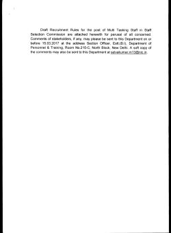 Draft Recruitment Rules for the post of Multi Tasking