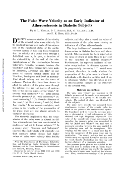 The Pulse Wave Velocity as an Early Indicator of