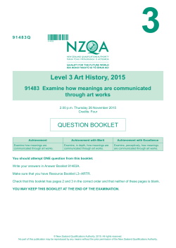 Level 3 Art History (91483) 2015