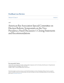 American Bar Association Special Committee on Election Reform