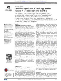 The clinical significance of small copy number variants in