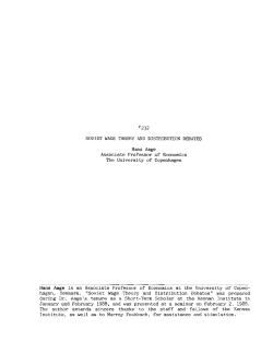 SOVIET WAGE THEORY AND DISTRIBUTION