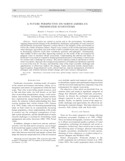 a future perspective on north america`s freshwater ecosystems
