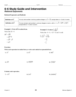 6-6 Study Guide and Intervention Rational Exponents