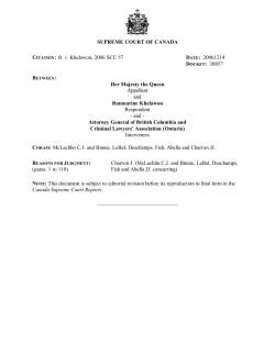 R. v. Khelawon, 2006 SCC 57 DATE