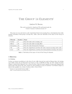 The Group 14 Elements