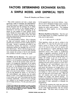 Factors Determining Exchange Rates