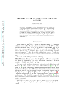 On Bohr sets of integer valued traceless matrices