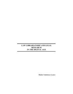 LAW LIBRARIANSHIP AND LEGAL RESEARCH IN THE DIGITAL AGE