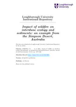 Impact of wild re on interdune ecology and sediments: an example