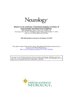 hypersomnia and behavioral symptoms Kleine-Levin