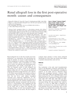 Renal allograft loss in the first postoperative month: causes and