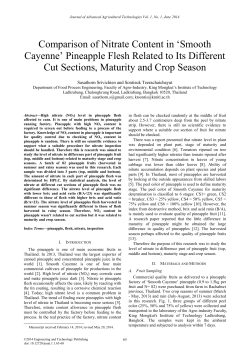 Comparison of Nitrate Content in `Smooth Cayenne`