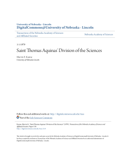 Saint Thomas Aquinas` Division of the Sciences