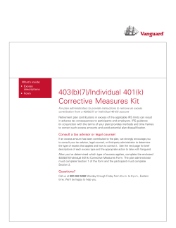 403(b)(7)/Individual 401(k) Corrective Measures Kit