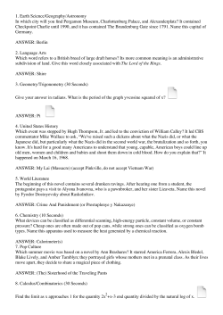 1. Earth Science/Geography/Astronomy In which