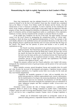 Romanticizing the right to exploit - The Criterion: An International