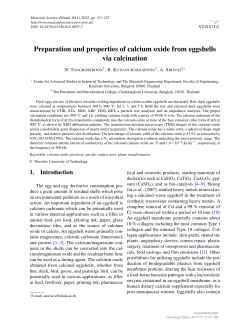 Preparation and properties of calcium oxide from eggshells via