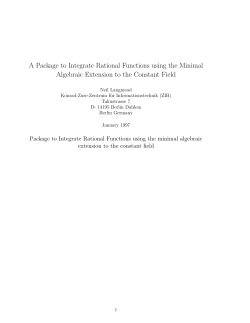 A Package to Integrate Rational Functions using the Minimal
