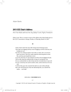 2015 CCCC Chair`s Address