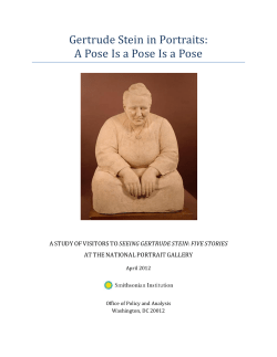 Gertrude Stein in Portraits: A Pose Is a Pose Is a Pose, A Study of