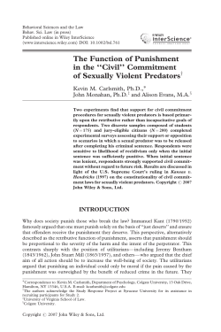 The function of punishment in the "civil" commitment of sexually