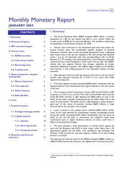 Monthly Monetary Report