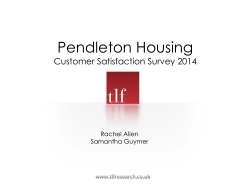 Pendleton Together Customer Satisfaction Survey 2014