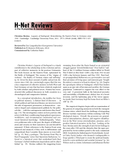 Untitled [Eric Langenbacher on Legacies of Stalingrad - H-Net