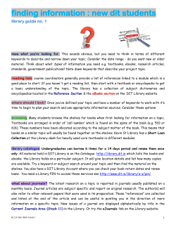 finding information for your first assignment