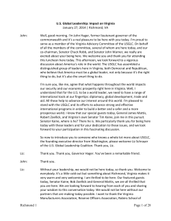 Richmond 1 Page 1 of 28 U.S. Global Leadership: Impact on
