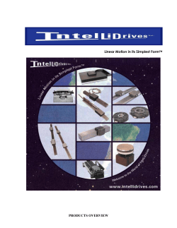 PRODUCTS OVERVIEW Linear Motion in its Simplest Form