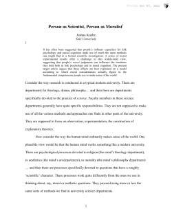 Person as Scientist, Person as Moralist