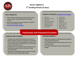 Polynomials and Polynomial Functions