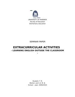 extracurricular activities - learning english outside the classroom