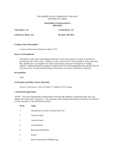 HIST 1010 Western Civilization I - Pellissippi State Community College
