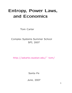 Entropy, Power Laws, and Economics