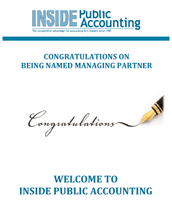 INSIDE PUBLIC ACCOUNTING Partnership Agreements