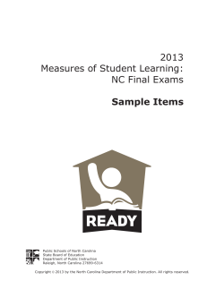 2013 Measures of Student Learning: NC Final Exams
