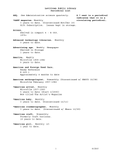 Levittown Public Library Periodical List ASQ. See Administrative